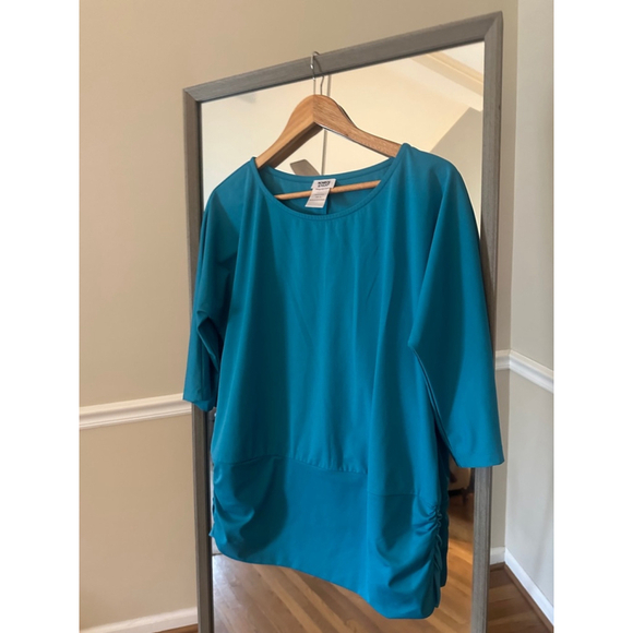 Women's Monroe & Main Top Size XL Teal 3/4 Sleeve - Picture 3 of 4